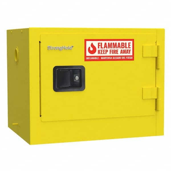 Strong Hold - Safety Cabinets Hazardous Chemical Type: Flammable and Combustible Liquids Color: Yellow - All Tool & Supply