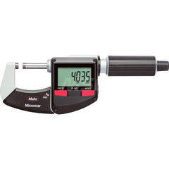 Mahr - Electronic Outside Micrometers; Type: Digital Outside Micrometer ; Minimum Measurement (Decimal Inch): 3 ; Minimum Measurement (mm): 75.00 ; Maximum Measurement (mm): 100 ; Thimble Type: Ratchet ; Calibrated: Yes - Exact Industrial Supply