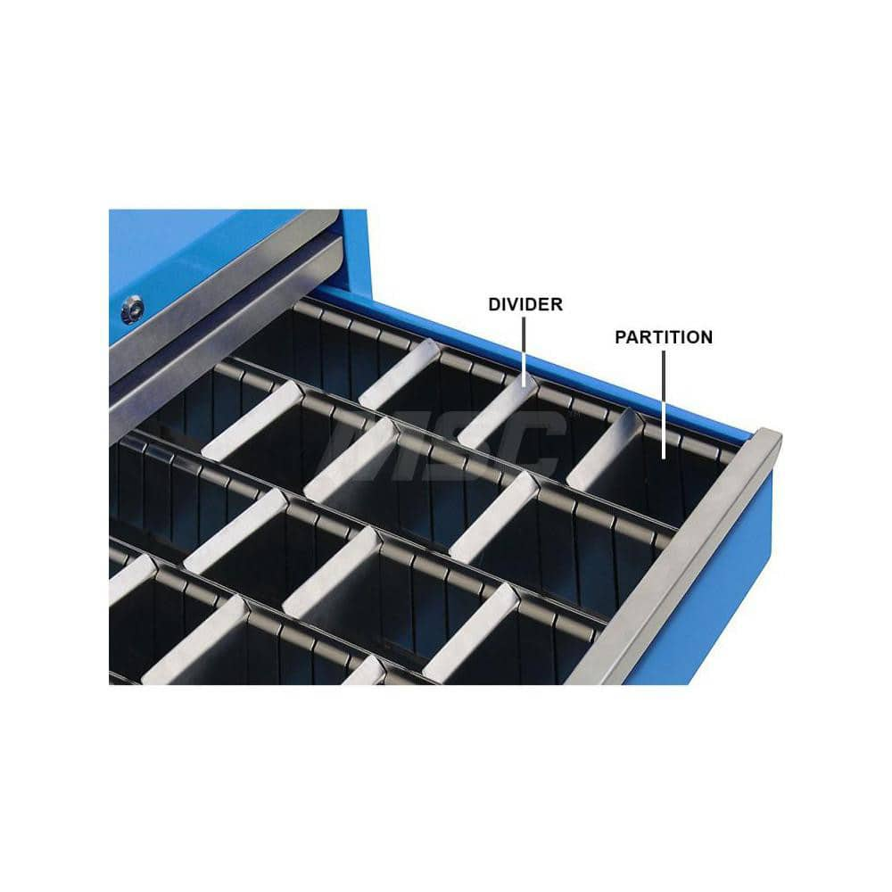 Drawer Divider Layouts; For Drawer Height: 2; Number of Compartments: 16.000; Compartment Sizes: Partition: 2″H x 27″D - Dividers: 7.9″W x 1.4″H; Type: Drawer Dividers; Fractional Height: 2.000000; Drawer Depth (Inch): 28.0000