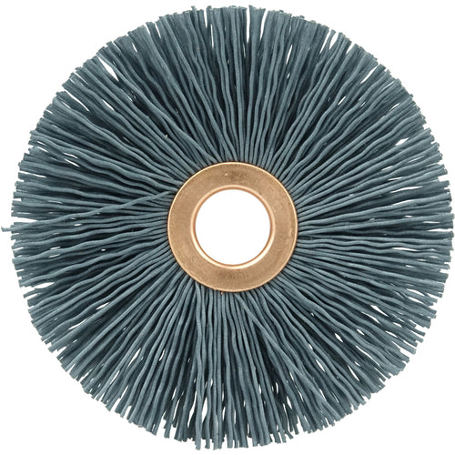 3″ Small Diameter Nylox Wheel Brush, .022/120SC Crimped Fill, 1/2″ Arbor Hole - All Tool & Supply