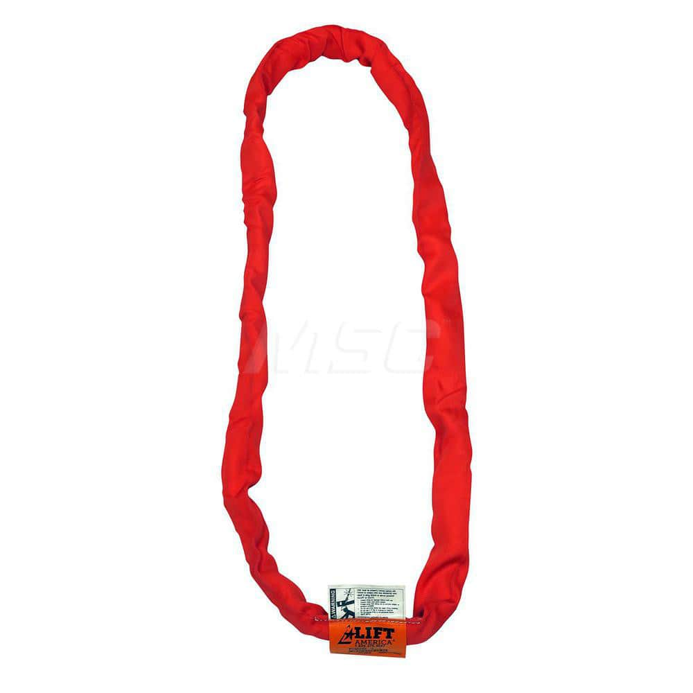 Endless Sling: 20' Long, 13,200 lb Vertical, 10,560 lb Choker, 26,400 lb Basket, Polyester Red