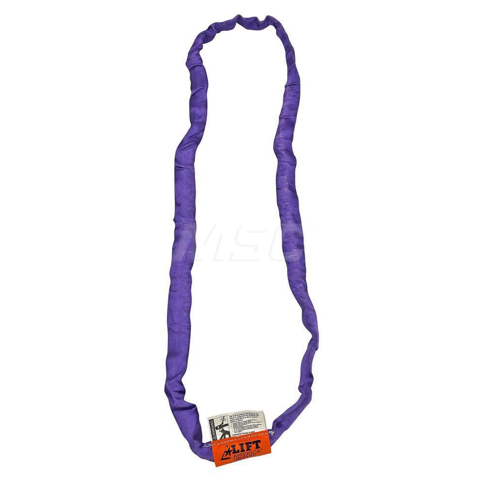 Endless Sling: 4' Long, 2,650 lb Vertical, 2,120 lb Choker, 5,300 lb Basket, Polyester Purple