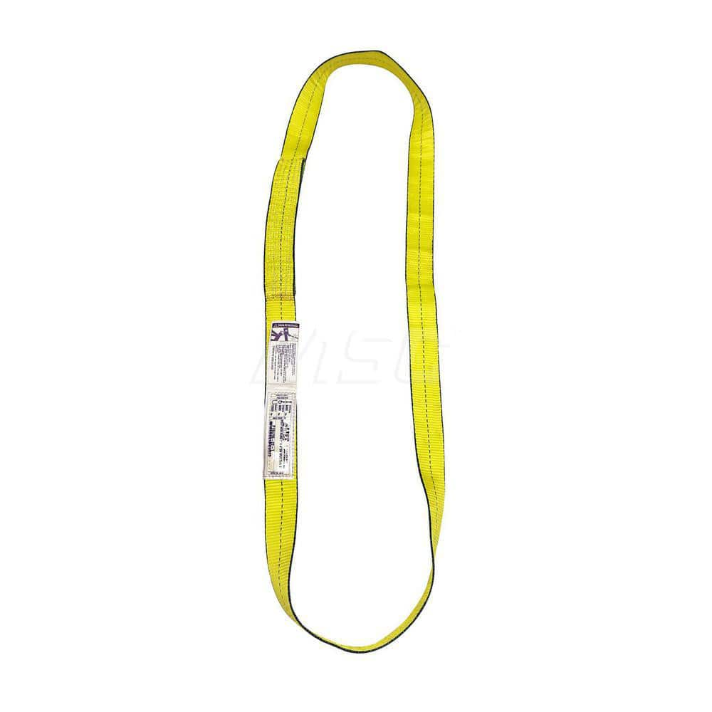 Endless Sling: 2″ Wide, 2' Long, 6,400 lb Vertical, 5,000 lb Choker, 12,800 lb Basket, Polyester Yellow