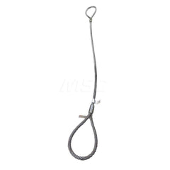 Eye & Eye Sling: 4' Long, 2.5 Ton Vertical Standard Eye, Silver