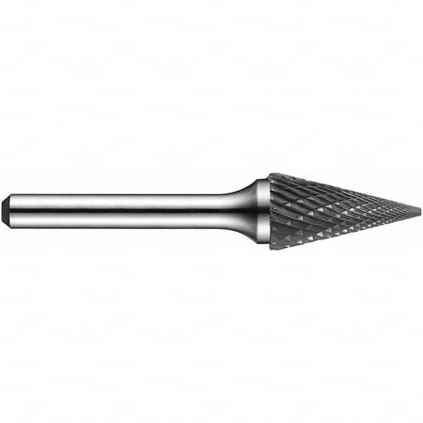 Precision Twist Drill - 3/8" Cut Diam, 1/4" Shank Diam, Carbide Double Cut Cone Burr - All Tool & Supply