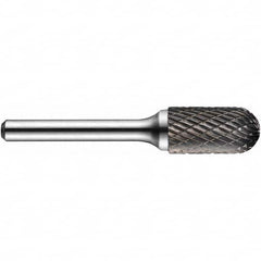 Precision Twist Drill - 1/2" Cut Diam, 1/4" Shank Diam, Carbide Double Cut Cylinder Burr with Radius - All Tool & Supply