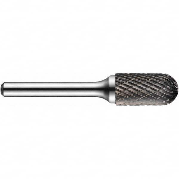 Precision Twist Drill - 3/4" Cut Diam, 1/4" Shank Diam, Carbide Double Cut Cylinder Burr with Radius - All Tool & Supply