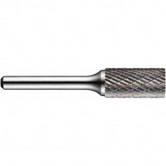 Precision Twist Drill - 1/8" Cut Diam, 1/8" Shank Diam, Carbide Double Cut Cylinder Burr with End Cut - All Tool & Supply