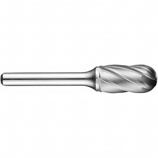 Precision Twist Drill - 1/2" Cut Diam, 1/4" Shank Diam, Carbide Aluma Cut Cylinder Burr with Radius - All Tool & Supply