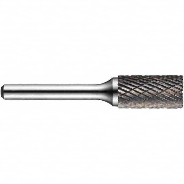 Precision Twist Drill - 1/8" Cut Diam, 1/8" Shank Diam, Carbide Double Cut Cylinder Burr with End Cut - All Tool & Supply