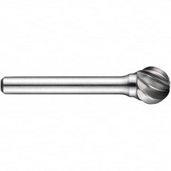 Precision Twist Drill - 1/4" Cut Diam, 1/4" Shank Diam, Carbide Aluma Cut Ball Burr - All Tool & Supply