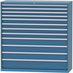 LISTA - 12 Drawer, 84 Compartment Bright Blue Steel Modular Storage Cabinet - All Tool & Supply