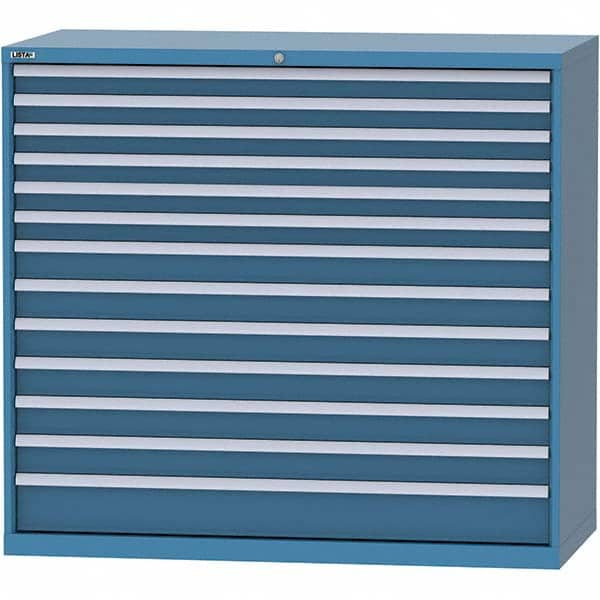 LISTA - 13 Drawer, 84 Compartment Bright Blue Steel Modular Storage Cabinet - All Tool & Supply