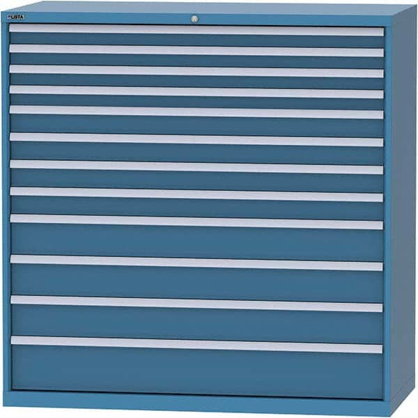 LISTA - 12 Drawer, 84 Compartment Bright Blue Steel Modular Storage Cabinet - All Tool & Supply