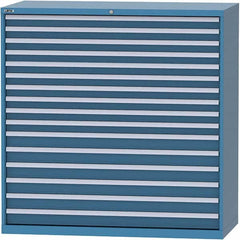 LISTA - 16 Drawer, 84 Compartment Bright Blue Steel Modular Storage Cabinet - All Tool & Supply