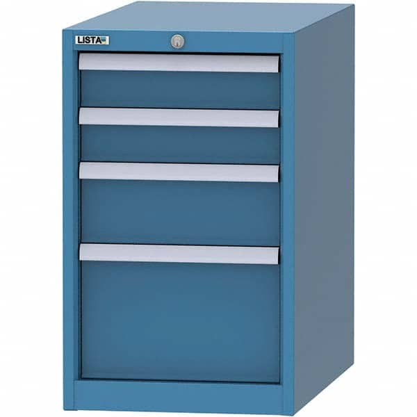 LISTA - 4 Drawer, 45 Compartment Bright Blue Steel Modular Storage Cabinet - All Tool & Supply