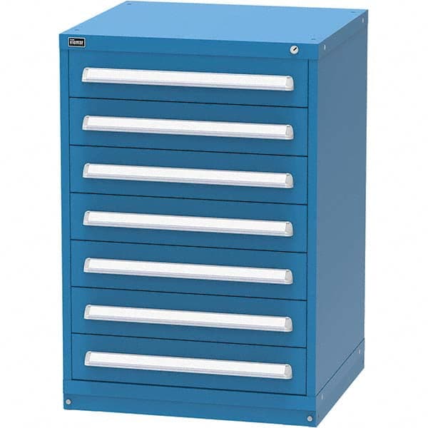 Vidmar - 7 Drawer Bright Blue Steel Modular Storage Cabinet - All Tool & Supply