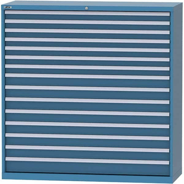 LISTA - 15 Drawer, 84 Compartment Bright Blue Steel Modular Storage Cabinet - All Tool & Supply