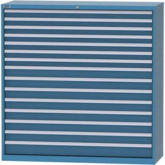 LISTA - 15 Drawer, 84 Compartment Bright Blue Steel Modular Storage Cabinet - All Tool & Supply