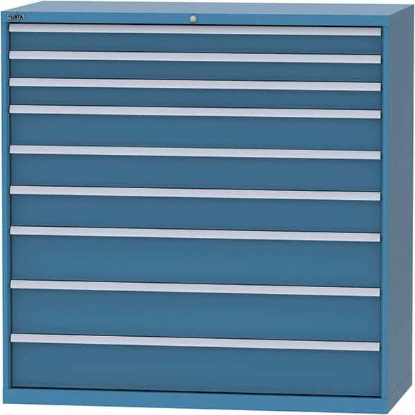 LISTA - 9 Drawer, 84 Compartment Bright Blue Steel Modular Storage Cabinet - All Tool & Supply