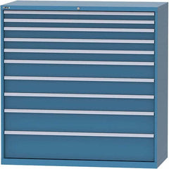 LISTA - 10 Drawer, 84 Compartment Bright Blue Steel Modular Storage Cabinet - All Tool & Supply