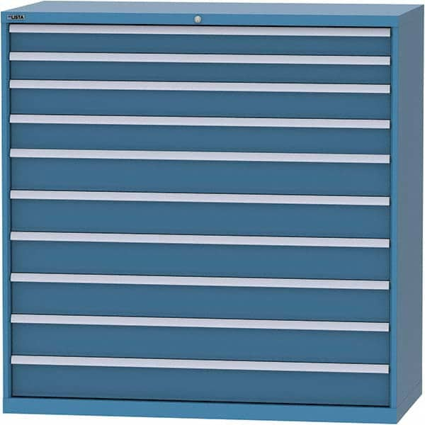 LISTA - 10 Drawer, 84 Compartment Bright Blue Steel Modular Storage Cabinet - All Tool & Supply