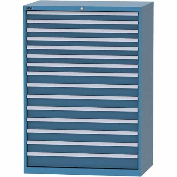 LISTA - 15 Drawer, 99 Compartment Bright Blue Steel Modular Storage Cabinet - All Tool & Supply