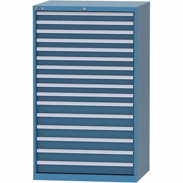 LISTA - 16 Drawer, 84 Compartment Bright Blue Steel Modular Storage Cabinet - All Tool & Supply