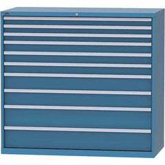 LISTA - 10 Drawer, 84 Compartment Bright Blue Steel Modular Storage Cabinet - All Tool & Supply