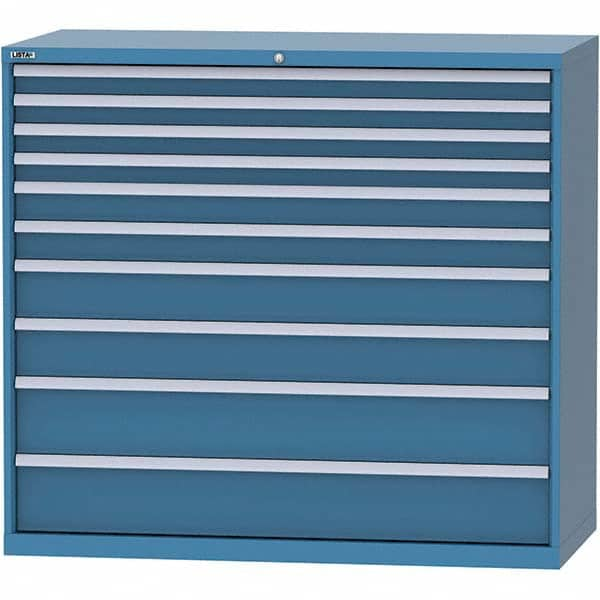 LISTA - 10 Drawer, 84 Compartment Bright Blue Steel Modular Storage Cabinet - All Tool & Supply