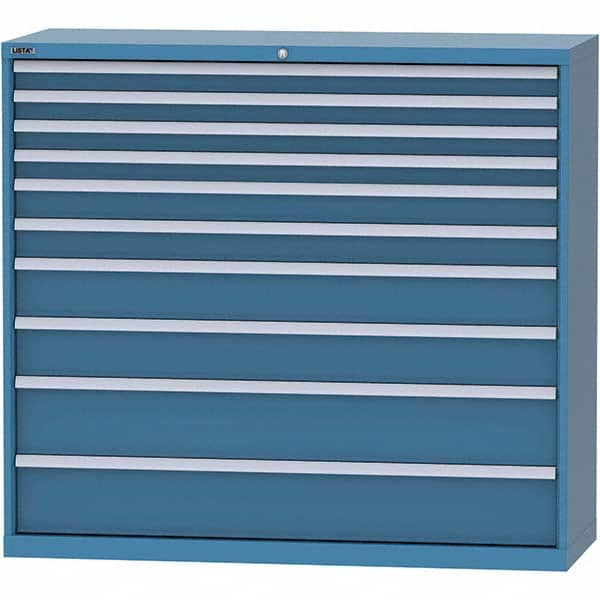 LISTA - 10 Drawer, 84 Compartment Bright Blue Steel Modular Storage Cabinet - All Tool & Supply