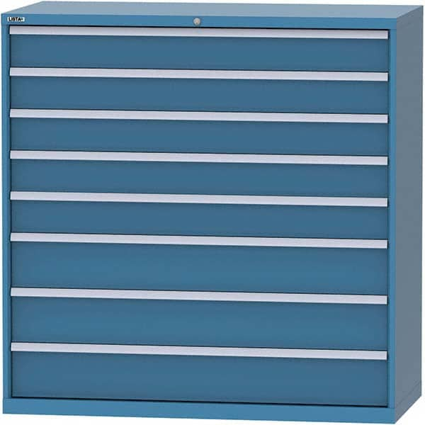 LISTA - 8 Drawer, 84 Compartment Bright Blue Steel Modular Storage Cabinet - All Tool & Supply