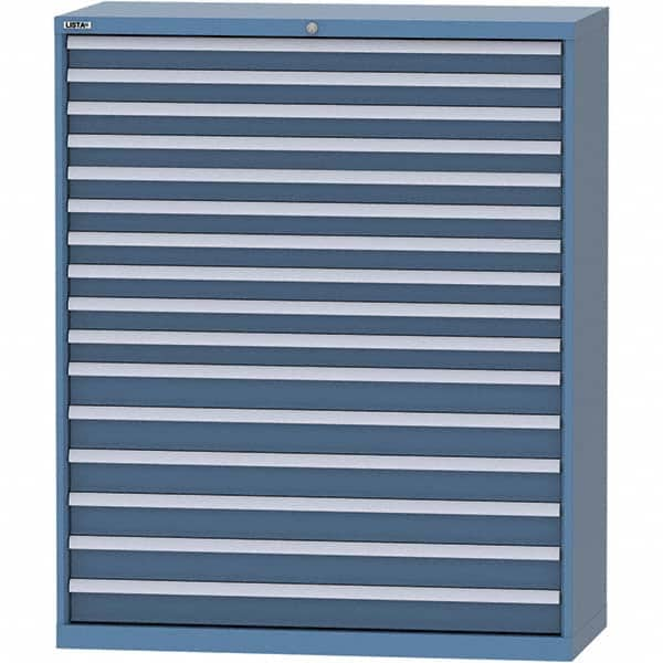 LISTA - 16 Drawer, 99 Compartment Bright Blue Steel Modular Storage Cabinet - All Tool & Supply