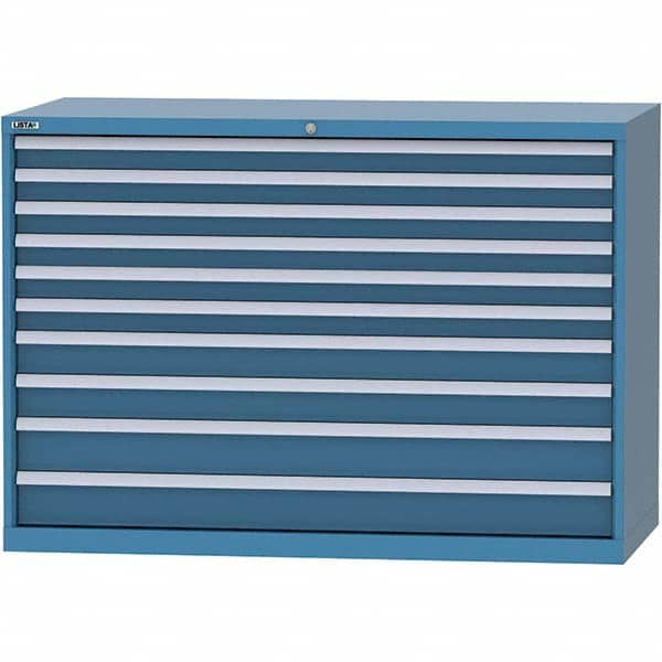 LISTA - 10 Drawer, 84 Compartment Bright Blue Steel Modular Storage Cabinet - All Tool & Supply