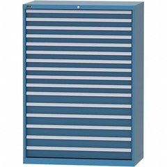 LISTA - 16 Drawer, 84 Compartment Bright Blue Steel Modular Storage Cabinet - All Tool & Supply