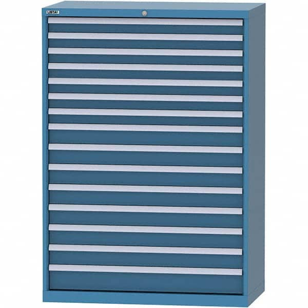 LISTA - 15 Drawer, 84 Compartment Bright Blue Steel Modular Storage Cabinet - All Tool & Supply