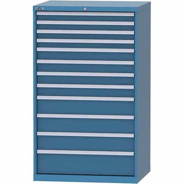 LISTA - 12 Drawer, 84 Compartment Bright Blue Steel Modular Storage Cabinet - All Tool & Supply