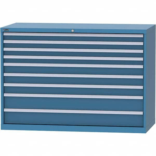 LISTA - 9 Drawer, 84 Compartment Bright Blue Steel Modular Storage Cabinet - All Tool & Supply