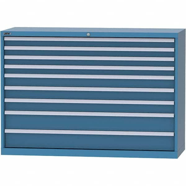 LISTA - 9 Drawer, 84 Compartment Bright Blue Steel Modular Storage Cabinet - All Tool & Supply