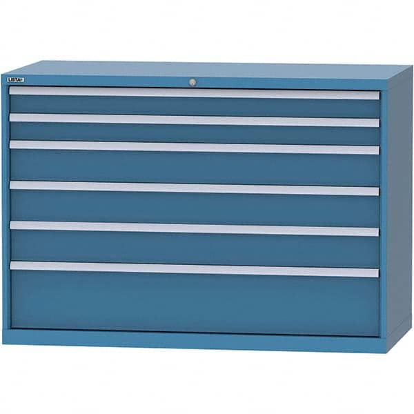 LISTA - 6 Drawer, 84 Compartment Bright Blue Steel Modular Storage Cabinet - All Tool & Supply