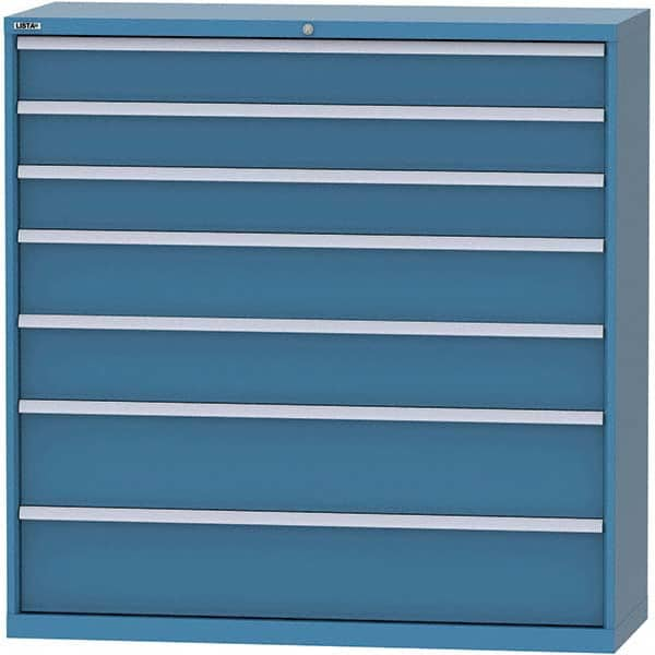 LISTA - 7 Drawer, 84 Compartment Bright Blue Steel Modular Storage Cabinet - All Tool & Supply