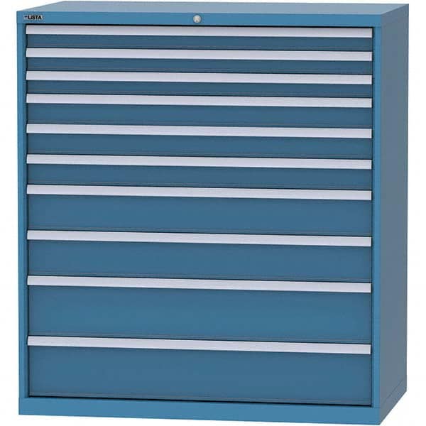 LISTA - 10 Drawer, 159 Compartment Bright Blue Steel Modular Storage Cabinet - All Tool & Supply