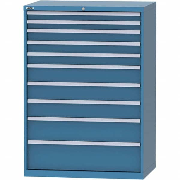 LISTA - 10 Drawer, 99 Compartment Bright Blue Steel Modular Storage Cabinet - All Tool & Supply