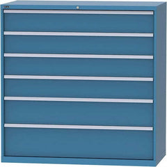 LISTA - 6 Drawer, 84 Compartment Bright Blue Steel Modular Storage Cabinet - All Tool & Supply