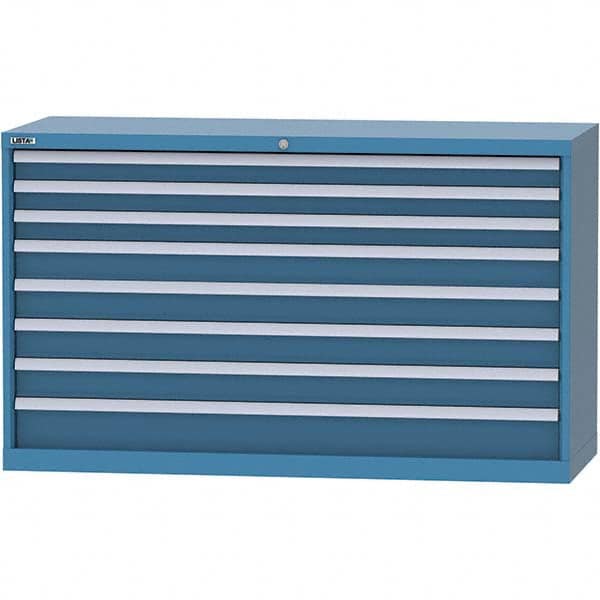 LISTA - 8 Drawer, 84 Compartment Bright Blue Steel Modular Storage Cabinet - All Tool & Supply