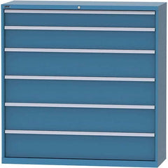 LISTA - 6 Drawer, 84 Compartment Bright Blue Steel Modular Storage Cabinet - All Tool & Supply