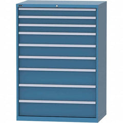 LISTA - 9 Drawer, 99 Compartment Bright Blue Steel Modular Storage Cabinet - All Tool & Supply