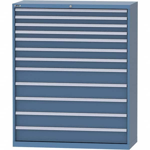 LISTA - 12 Drawer, 99 Compartment Bright Blue Steel Modular Storage Cabinet - All Tool & Supply