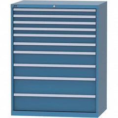 LISTA - 10 Drawer, 99 Compartment Bright Blue Steel Modular Storage Cabinet - All Tool & Supply