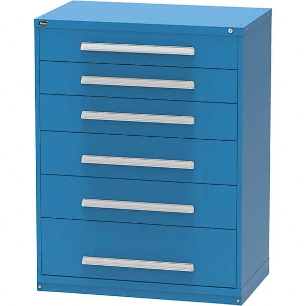 Vidmar - 6 Drawer, 45 Compartment Bright Blue Steel Modular Storage Cabinet - All Tool & Supply